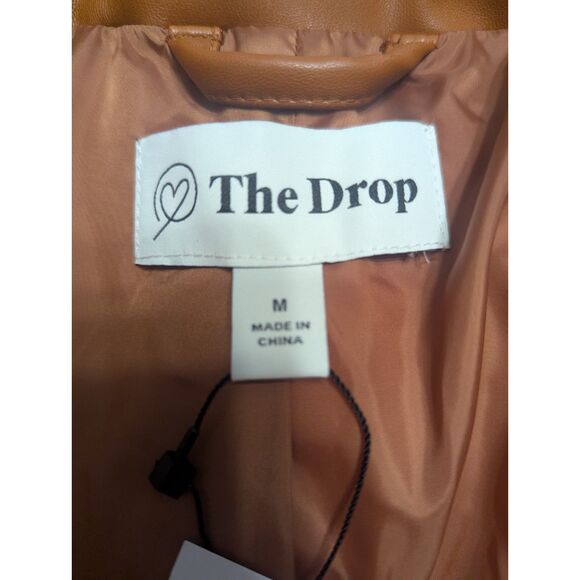 🤎 The Drop Priscilla Vegan Leather Puffer Size M NWT - Picture 8 of 12